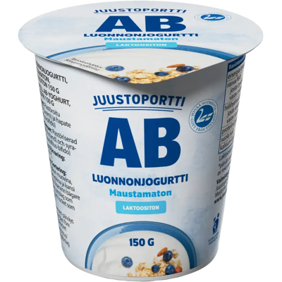 Juustoportti AB-luonnonjogurtti 150 g maustamaton laktoositon Juustoportti AB-luonnonjogurtti 150 g maustamaton laktoositon