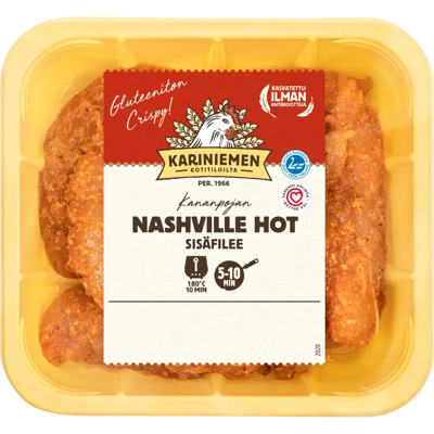 Kariniemen Kananpojan sisäfilee Nashville Hot 400 g Kariniemen Kananpojan sisäfilee Nashville Hot 400 g