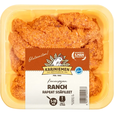 Kariniemen Kananpojan Rapeat sisäfileet Ranch 400 g Kariniemen Kananpojan Rapeat sisäfileet Ranch 400 g