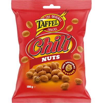 Taffel Chili Nuts kuorrutettu maapähkinä 150g Taffel Chili Nuts kuorrutettu maapähkinä 150g