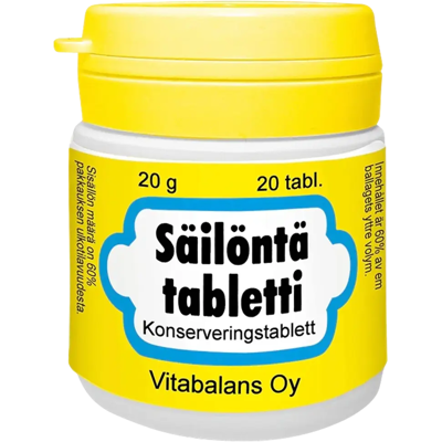 Vitabalans Säilöntätabletti 20 kpl 20 g Vitabalans Säilöntätabletti 20 kpl 20 g