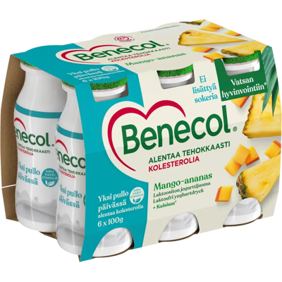 Benecol 6x100g mango & ananas jogurttijuoma Benecol 6x100g mango & ananas jogurttijuoma