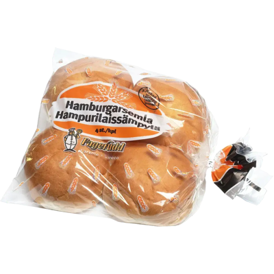 Bageri Fagerudd Leipomo Hampurilaissämpylä 4kpl/350g Bageri Fagerudd Leipomo Hampurilaissämpylä 4kpl/350g