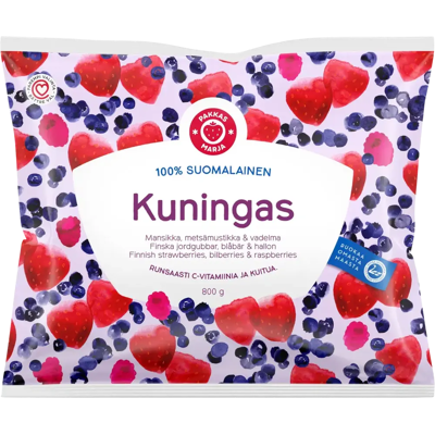 Pakkasmarja 800g Suomalainen Kuningas Marjasekoitus Pakkasmarja 800g Suomalainen Kuningas Marjasekoitus