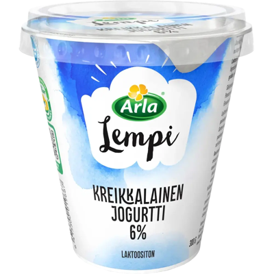 Arla Lempi Kreikkalainen 300 g 6% laktoositon jogurtti Arla Lempi Kreikkalainen 300 g 6% laktoositon jogurtti