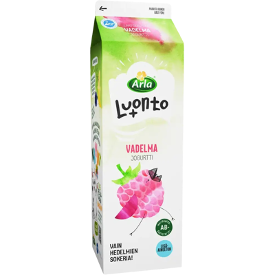 Arla Luonto+ AB laktoositon vadelma jogurtti 1 kg Arla Luonto+ AB laktoositon vadelma jogurtti 1 kg