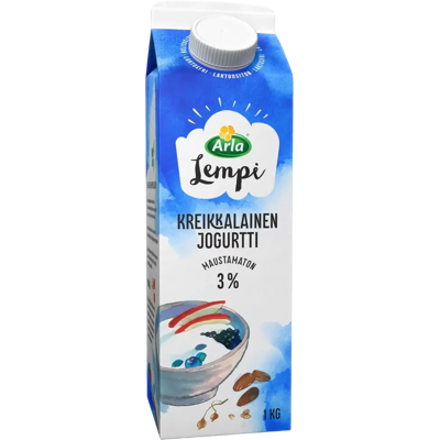 Arla Lempi Kreikkalainen jogurtti 3% 1kg laktoositon Arla Lempi Kreikkalainen jogurtti 3% 1kg laktoositon