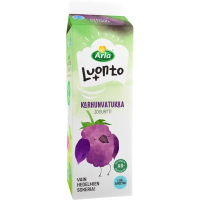 Arla Luonto+ Karhunvatukka AB-jogurtti 1 kg laktoositon Arla Luonto+ Karhunvatukka AB-jogurtti 1 kg laktoositon