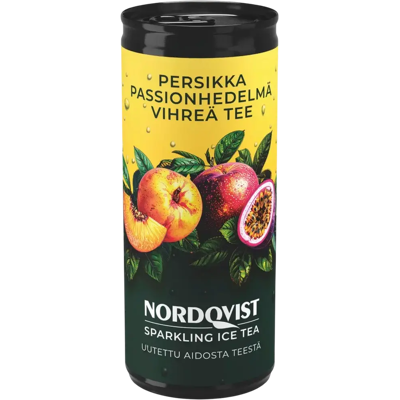 Nordqvist Sparkling Ice tea Persikka-passion vihreä tee 330 ml Nordqvist Sparkling Ice tea Persikka-passion vihreä tee 330 ml