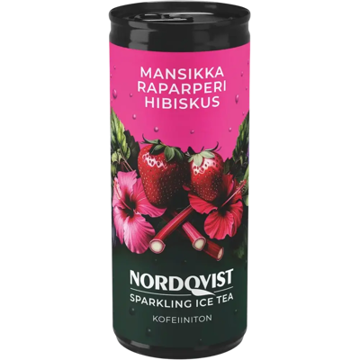 Nordqvist Sparkling Ice tea Mansikka-Raparperi Hibiskus 330 ml Nordqvist Sparkling Ice tea Mansikka-Raparperi Hibiskus 330 ml