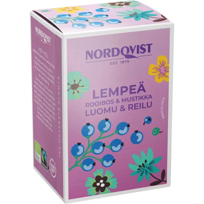 Nordqvist Lempeä rooibos & mustikka 20x1,75g luomu & Reilu kauppa Nordqvist Lempeä rooibos & mustikka 20x1,75g luomu & Reilu kauppa