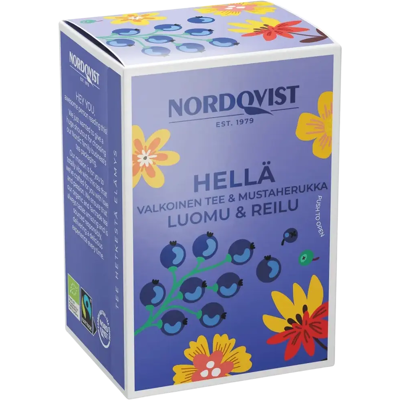Nordqvist Hellä valkoinen tee & mustaherukka 20x1,5g luomu & Reilu kauppa Nordqvist Hellä valkoinen tee & mustaherukka 20x1,5g luomu & Reilu kauppa