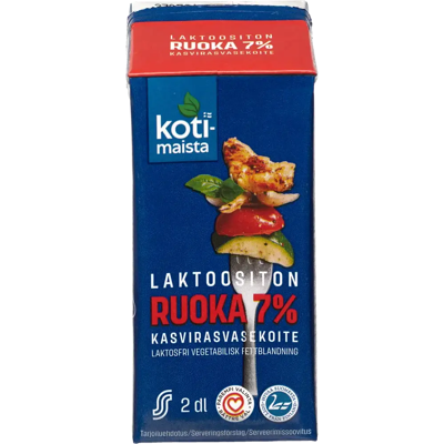 Kotimaista Laktoositon ruoka 7% kasvirasvasekoite Kotimaista Laktoositon ruoka 7% kasvirasvasekoite