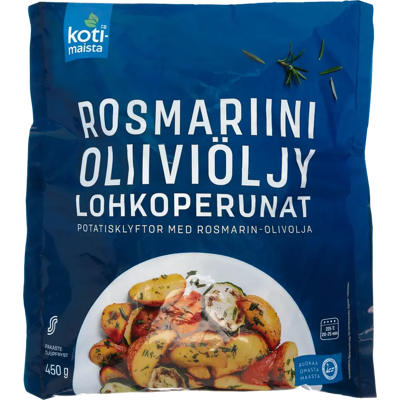 Kotimaista rosmariini-oliiviöljy lohkoperuna 450 g, Pakaste Kotimaista rosmariini-oliiviöljy lohkoperuna 450 g, Pakaste