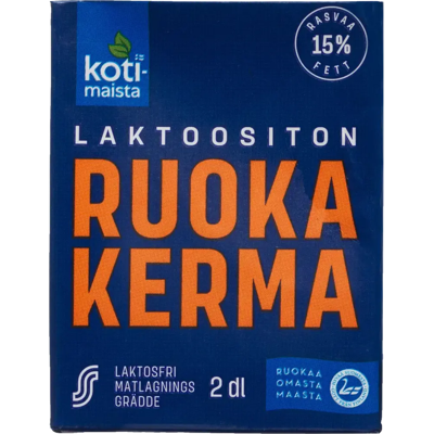 Kotimaista Ruokakerma 15% UHT laktoositon 2 dl Kotimaista Ruokakerma 15% UHT laktoositon 2 dl