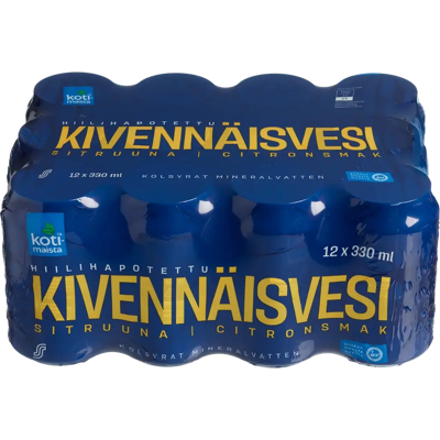 Kotimaista 12 x Hiilihapotettu kivennäisvesi sitruuna 0,33l Kotimaista 12 x Hiilihapotettu kivennäisvesi sitruuna 0,33l