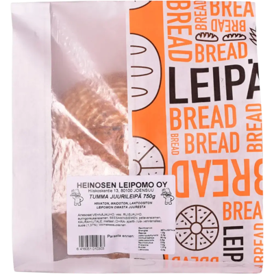 Heinosen Leipomo tumma juurileipä 750 g Heinosen Leipomo tumma juurileipä 750 g
