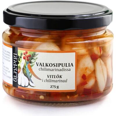 Öljypuu Valkosipulia chilimarinadissa 275/160g Öljypuu Valkosipulia chilimarinadissa 275/160g