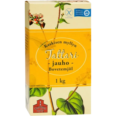 Keskisen Mylly n Kotimainen täysjyvä tattarijauho 1kg Keskisen Mylly n Kotimainen täysjyvä tattarijauho 1kg
