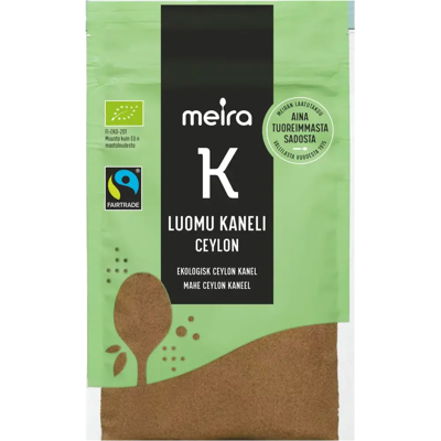 Meira Luomu jauhettu kaneli Ceylon Reilu kauppa 22g Meira Luomu jauhettu kaneli Ceylon Reilu kauppa 22g