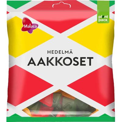 Malaco Aakkoset Hedelmä makeissekoitus 340g Malaco Aakkoset Hedelmä makeissekoitus 340g