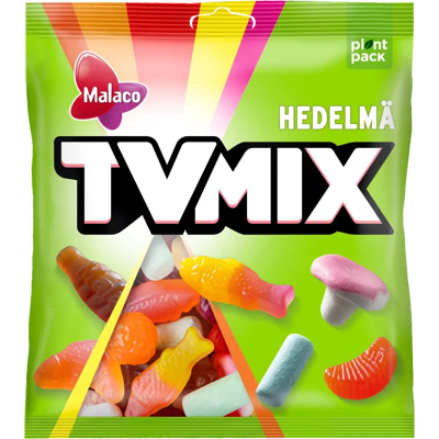 Malaco TV Mix Hedelmä makeissekoitus 340g Malaco TV Mix Hedelmä makeissekoitus 340g