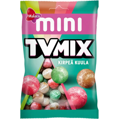 Tv Mix Malaco Mini Kirpeä Kuula makeissekoitus 90g Tv Mix Malaco Mini Kirpeä Kuula makeissekoitus 90g