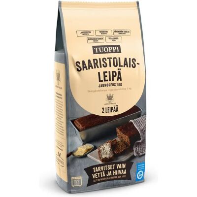 Tuoppi Saaristolaisleipä jauhoseos runsaskuituinen, vegaaninen 1 kg Tuoppi Saaristolaisleipä jauhoseos runsaskuituinen, vegaaninen 1 kg