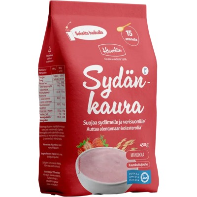 Hirvelän Sydänkaura Mansikka 450 g Hirvelän Sydänkaura Mansikka 450 g