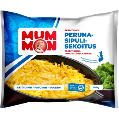 Mummon - Peruna-sipulisekoitus - Frozen potato-onion mix Mummon - Peruna-sipulisekoitus - Frozen potato-onion mix