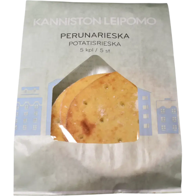 Kanniston leipomo n Perunarieska 5 kpl pakattu 220 g Kanniston leipomo n Perunarieska 5 kpl pakattu 220 g
