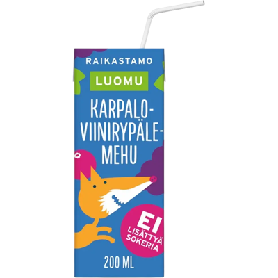 Raikastamo Luomu Rypäle-Karpalopillimehu 200ml Raikastamo Luomu Rypäle-Karpalopillimehu 200ml