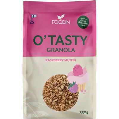 Foodin O`Tasty Vadelma-Kauragranola 350g Foodin O`Tasty Vadelma-Kauragranola 350g