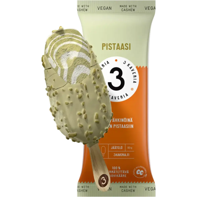 3 Kaveria - Pistaasijäätelöpuikko 110ml/80g - Pistachio - Vegan - Ice Cream Bar 3 Kaveria - Pistaasijäätelöpuikko 110ml/80g - Pistachio - Vegan - Ice Cream Bar