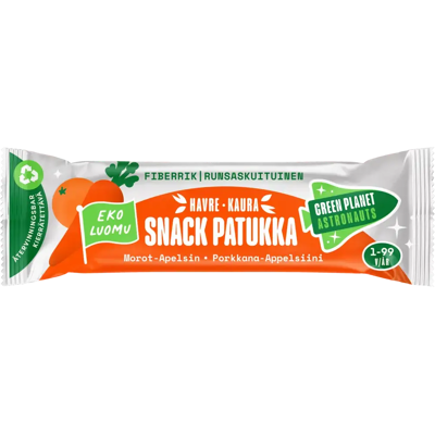 Green Planet Astronauts LUOMU kaurapatukka porkkana-appelsiini 25g 12kk+ Green Planet Astronauts LUOMU kaurapatukka porkkana-appelsiini 25g 12kk+