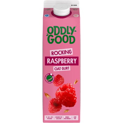 Oddlygood ® kaurapohjainen gurtti 1 kg vadelma gluteeniton Oddlygood ® kaurapohjainen gurtti 1 kg vadelma gluteeniton