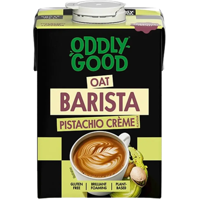 Oddlygood ® Barista kaurajuoma 0,5 l pistachio crème UHT gluteeniton Oddlygood ® Barista kaurajuoma 0,5 l pistachio crème UHT gluteeniton