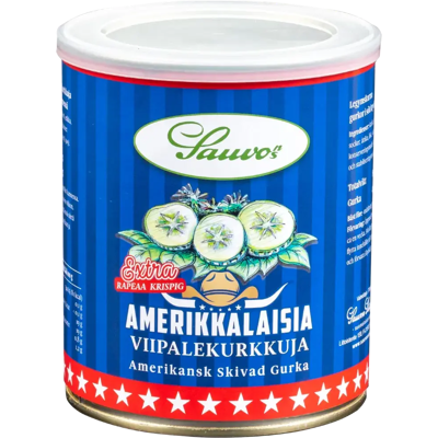 Sauvon Säilyke Sauvon Amerikkalaista viipalekurkkua makeassa mausteliemessä 850/460 g Sauvon Säilyke Sauvon Amerikkalaista viipalekurkkua makeassa mausteliemessä 850/460 g