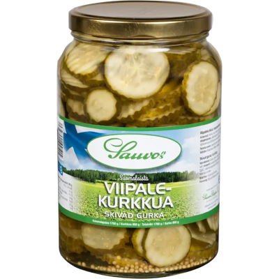 Sauvon Säilyke Sauvon 1700/850 g viipaloituja kurkkuja mausteliemessä Sauvon Säilyke Sauvon 1700/850 g viipaloituja kurkkuja mausteliemessä
