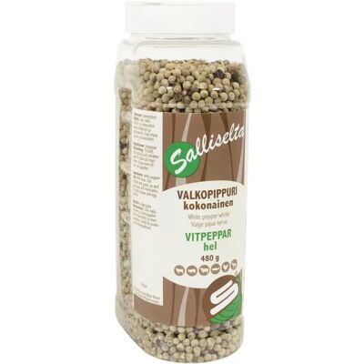 Sallinen Salliselta Valkopippuri kokonainen 480g Sallinen Salliselta Valkopippuri kokonainen 480g