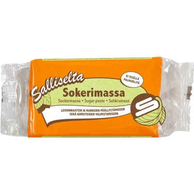 Salliselta Sokerimassa oranssi 250g Salliselta Sokerimassa oranssi 250g
