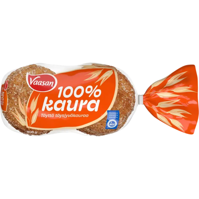 Vaasan 100 % Kaura 400g 6 kpl halkaistu kaurapalaleipä Vaasan 100 % Kaura 400g 6 kpl halkaistu kaurapalaleipä