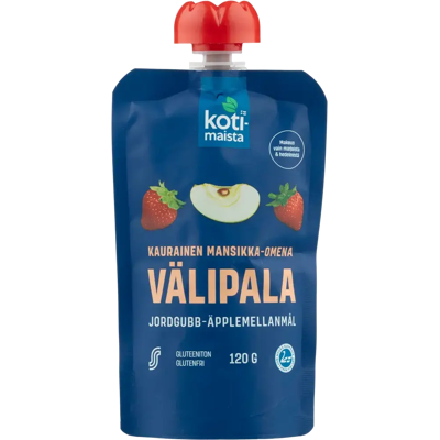 Kotimaista kaurainen mansikka-omena välipala 120 g Kotimaista kaurainen mansikka-omena välipala 120 g