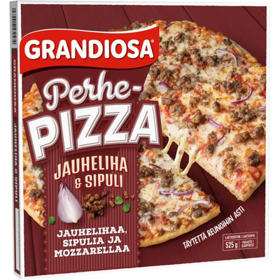 Grandiosa jauheliha ja sipuli perhepizza 525g Grandiosa jauheliha ja sipuli perhepizza 525g