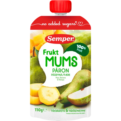 Semper Fruktmums Päärynä 6kk hedelmäsose 110g Semper Fruktmums Päärynä 6kk hedelmäsose 110g