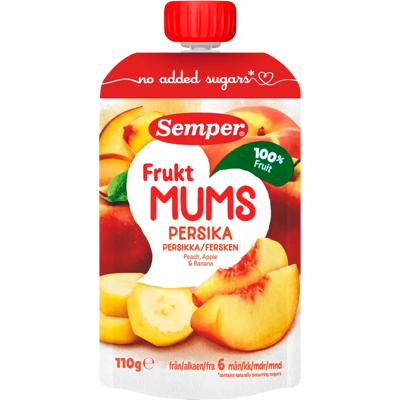 Semper Fruktmums Persikka 6kk hedelmäsose 110g Semper Fruktmums Persikka 6kk hedelmäsose 110g