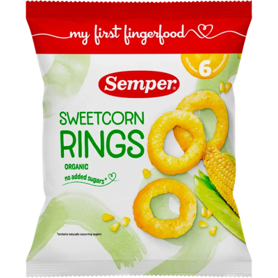 Semper Sweetcorn rings luomunaksu alkaen 6kk 20g Semper Sweetcorn rings luomunaksu alkaen 6kk 20g