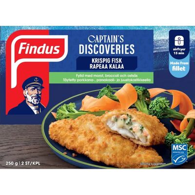 Findus Captains Discoveries kalafileet juusto- kasvistäytteellä 250g Findus Captains Discoveries kalafileet juusto- kasvistäytteellä 250g