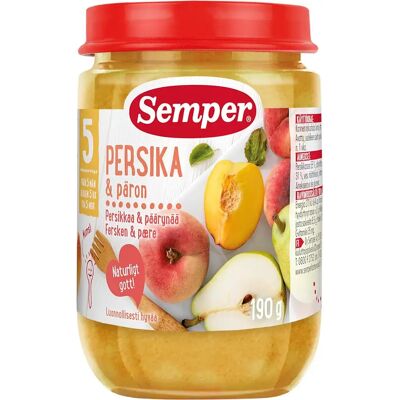 Semper - Persikka päärynä & omena - 5kk - 190 g - Baby food Semper - Persikka päärynä & omena - 5kk - 190 g - Baby food