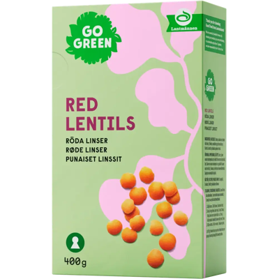 GoGreen Punaiset linssit 400 g GoGreen Punaiset linssit 400 g